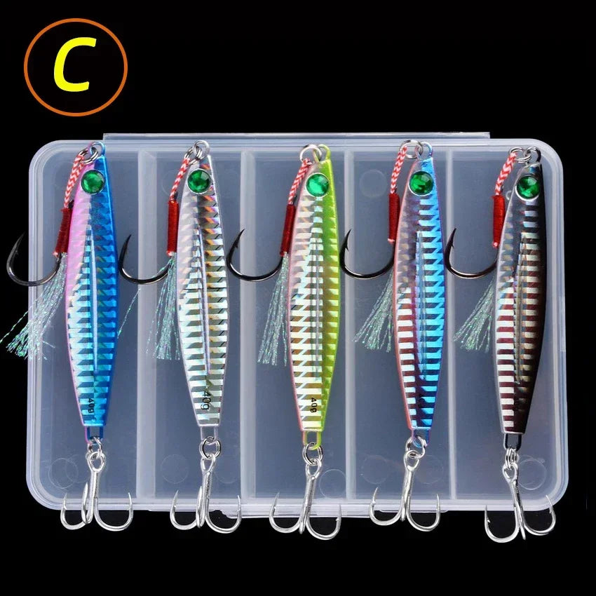 Lot de 5 leurres de pêche en métal