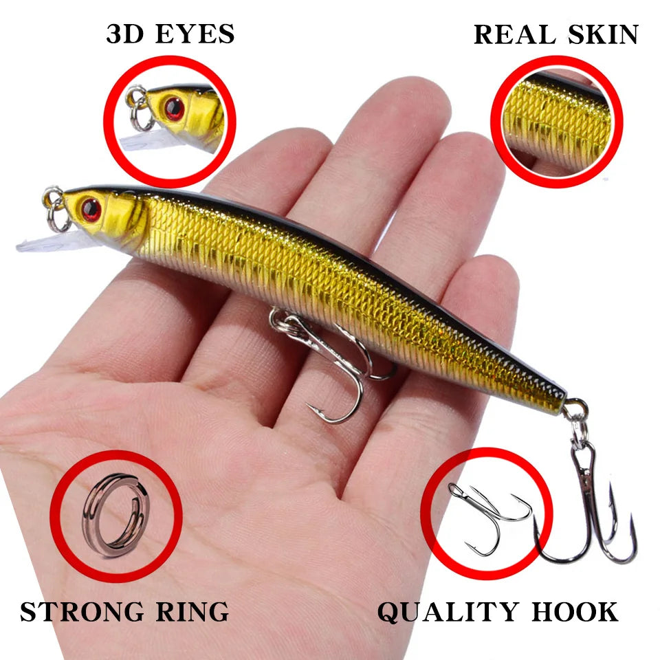 pièce Minnow Fishing Lure 95 mm 8 g Leurre flottant dur
