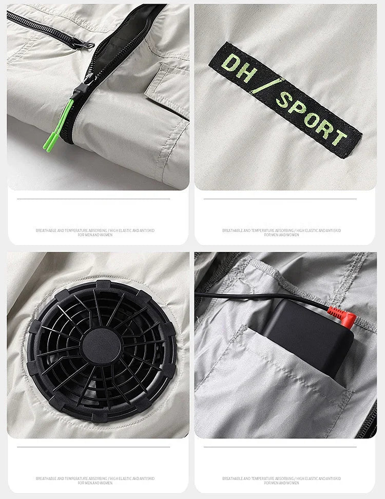 Gilet de refroidissement USB d'été avec deux ventilateurs