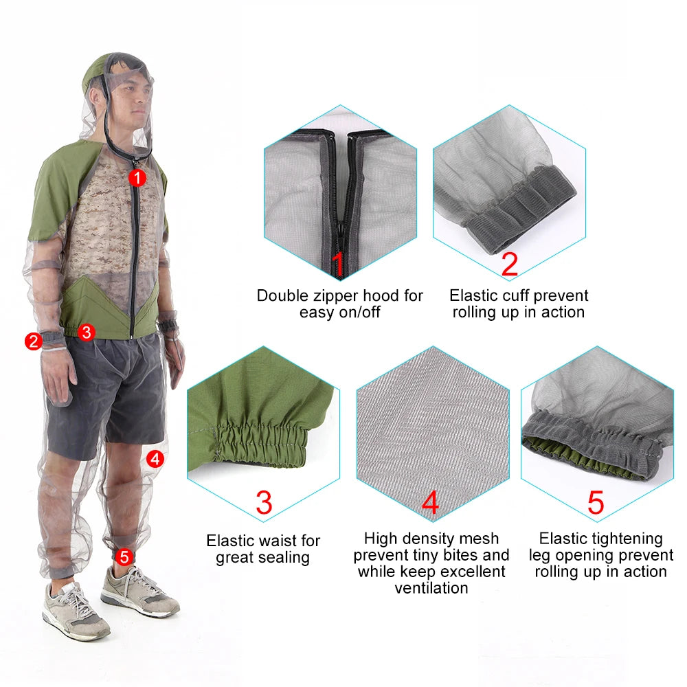 Combinaison anti-moustiques pour l'extérieur, gants et pantalons. - OCEANIS GEAR