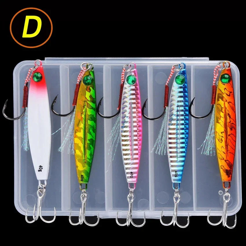 Lot de 5 leurres de pêche en métal