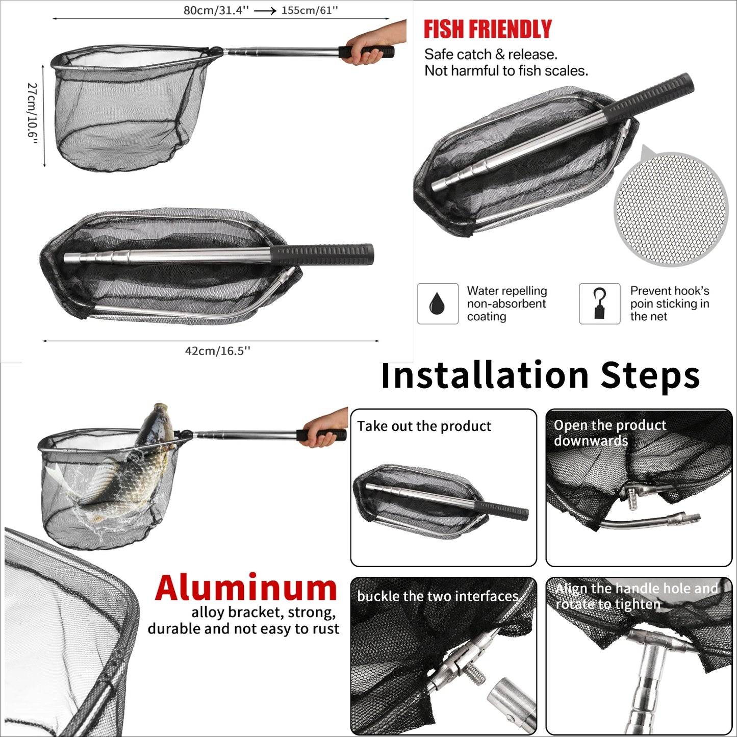 Filet de pêche en alliage d'aluminium - OCEANIS GEAR