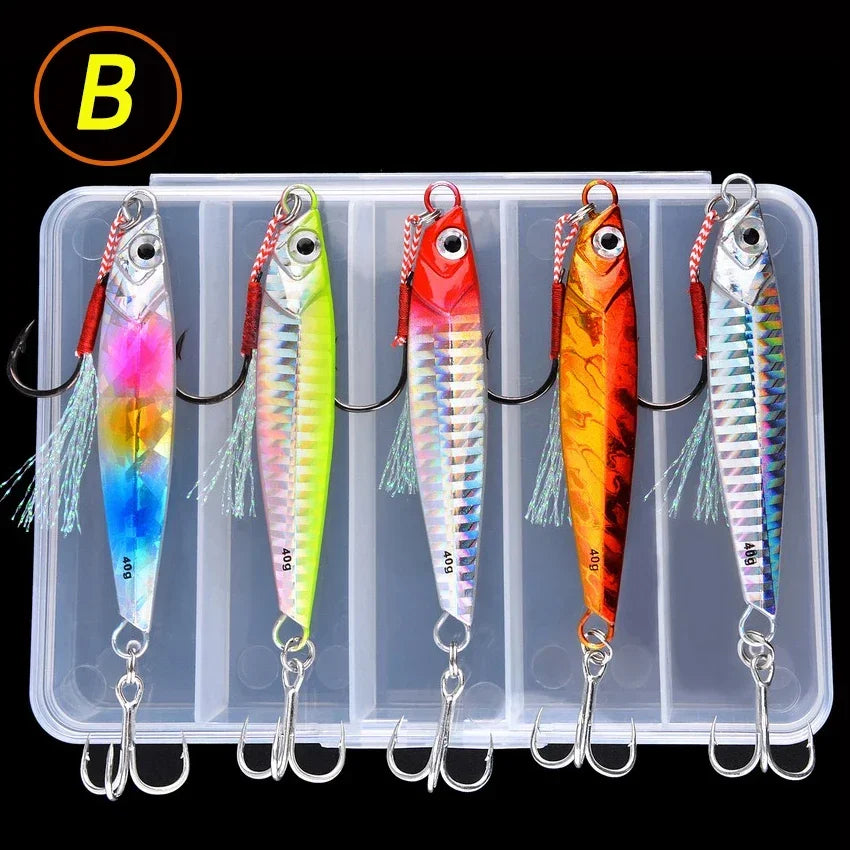Lot de 5 leurres de pêche en métal
