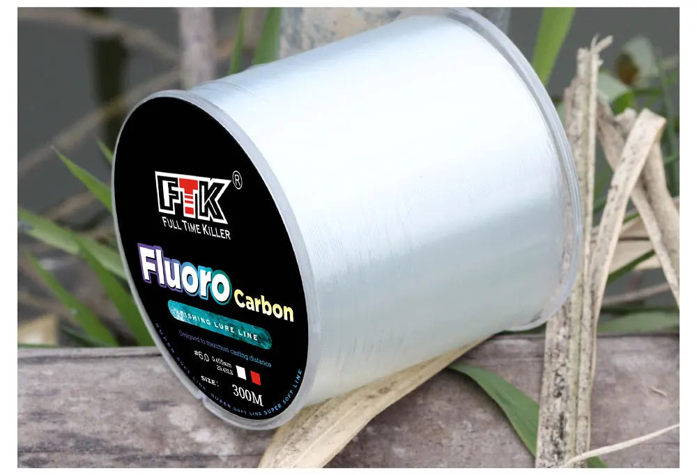 Ligne de pêche FTK 300M avec revêtement en fluorocarbone.