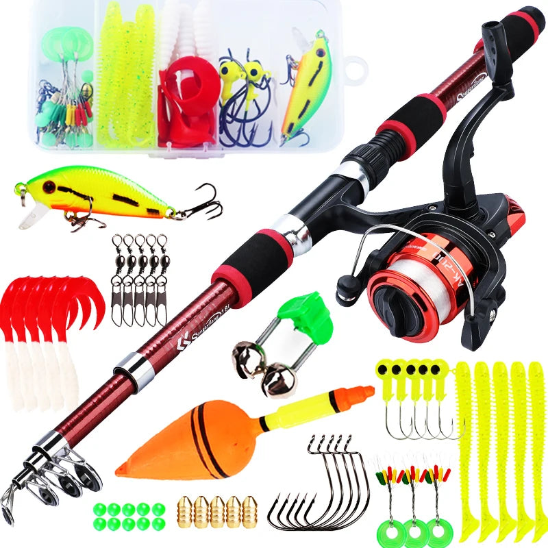 Ensemble canne à pêche et moulinet résistance maximale 5 kg