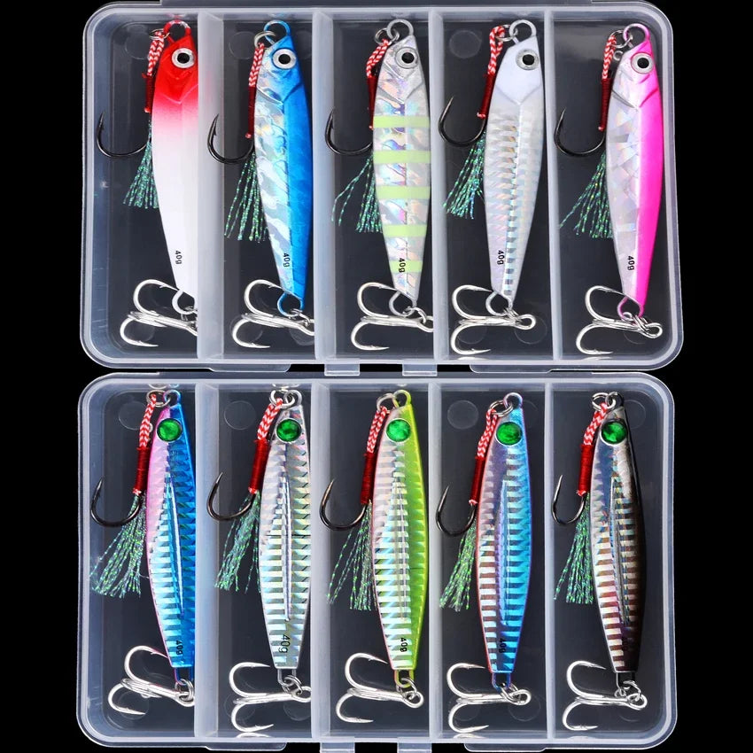 Lot de 5 leurres de pêche en métal