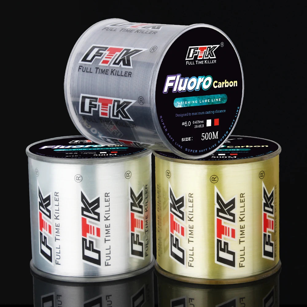 Ligne de pêche FTK 300M avec revêtement en fluorocarbone.