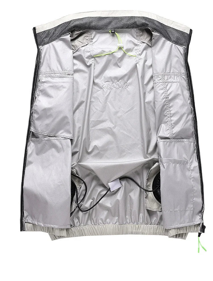Gilet de refroidissement USB d'été avec deux ventilateurs