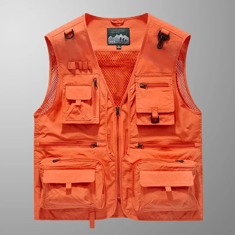 14 poches, gilet tactique américain pour hommes.