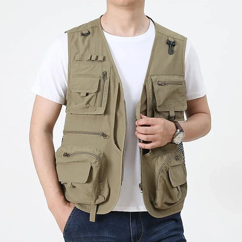 14 poches, gilet tactique américain pour hommes.