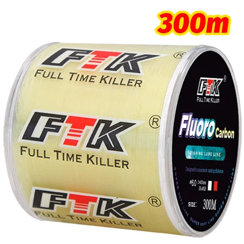 Ligne de pêche FTK 300M avec revêtement en fluorocarbone.