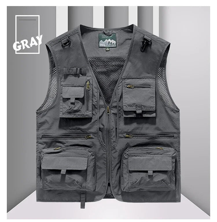 14 poches, gilet tactique américain pour hommes.