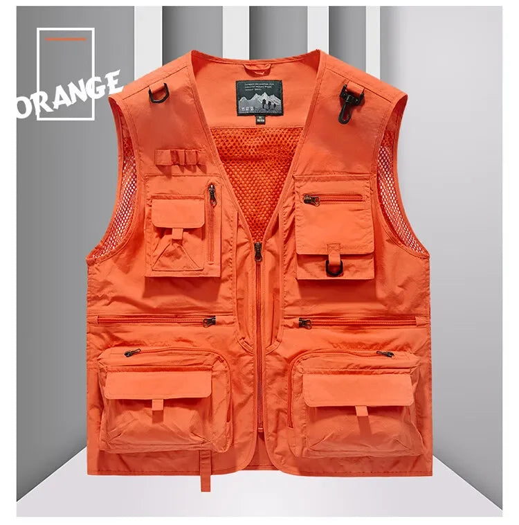 14 poches, gilet tactique américain pour hommes.