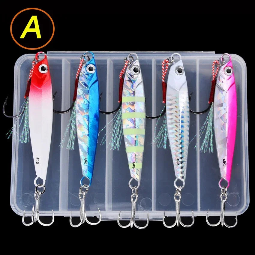 Lot de 5 leurres de pêche en métal