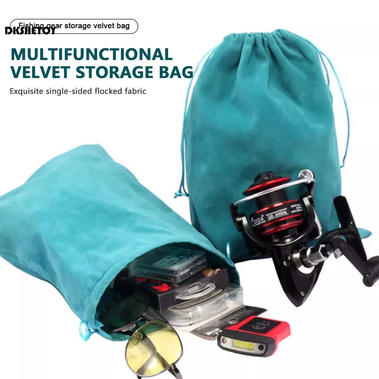Sac de rangement universel pour matériel de pêche.
