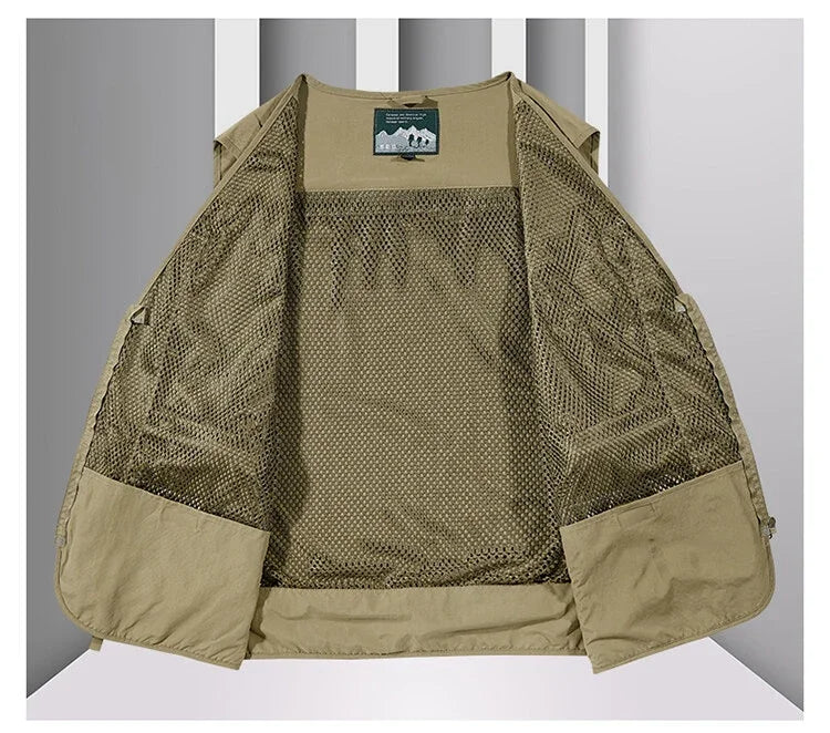14 poches, gilet tactique américain pour hommes.