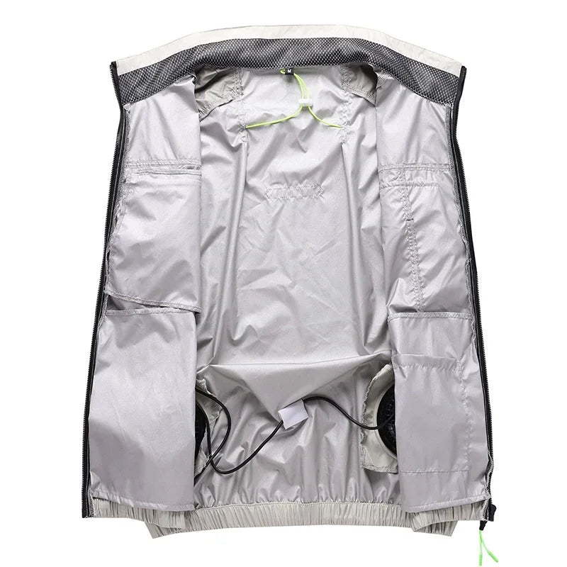 Gilet de refroidissement USB d'été avec deux ventilateurs