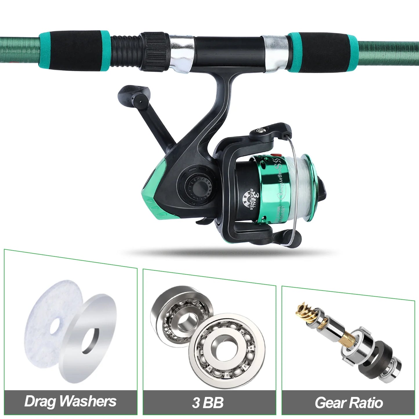 Ensemble canne à pêche et moulinet résistance maximale 5 kg - OCEANIS GEAR