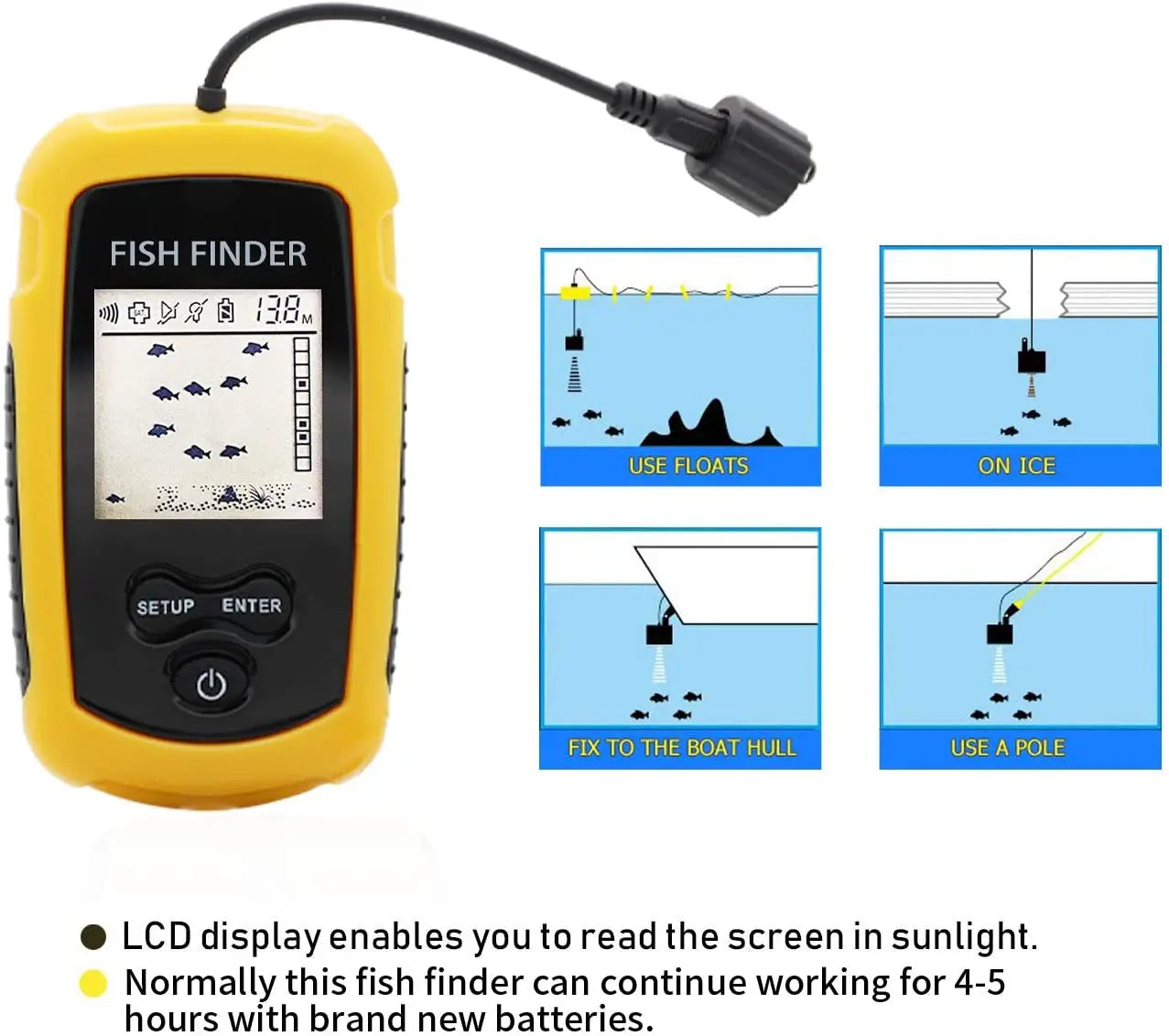 Alarme 100M Sonars portables pour la pêche