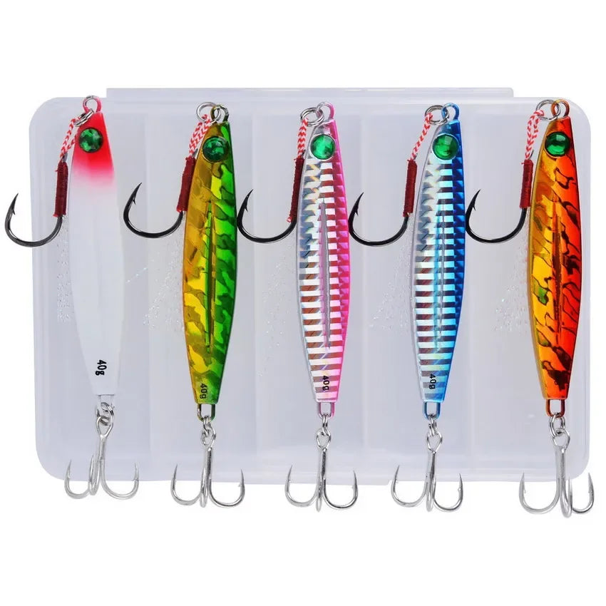 Lot de 5 leurres de pêche en métal