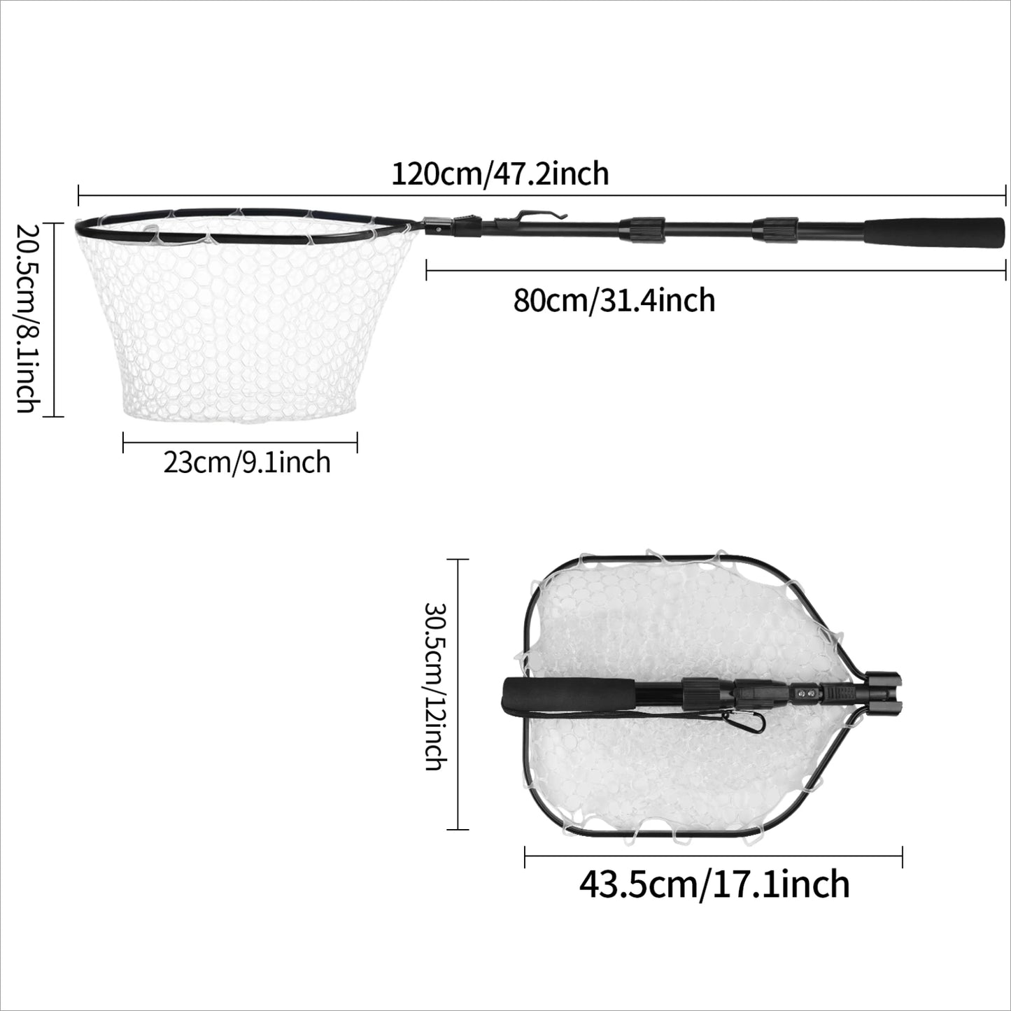 Filet de pêche en alliage d'aluminium