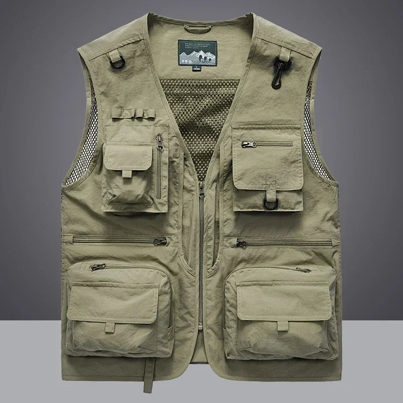 14 poches, gilet tactique américain pour hommes.
