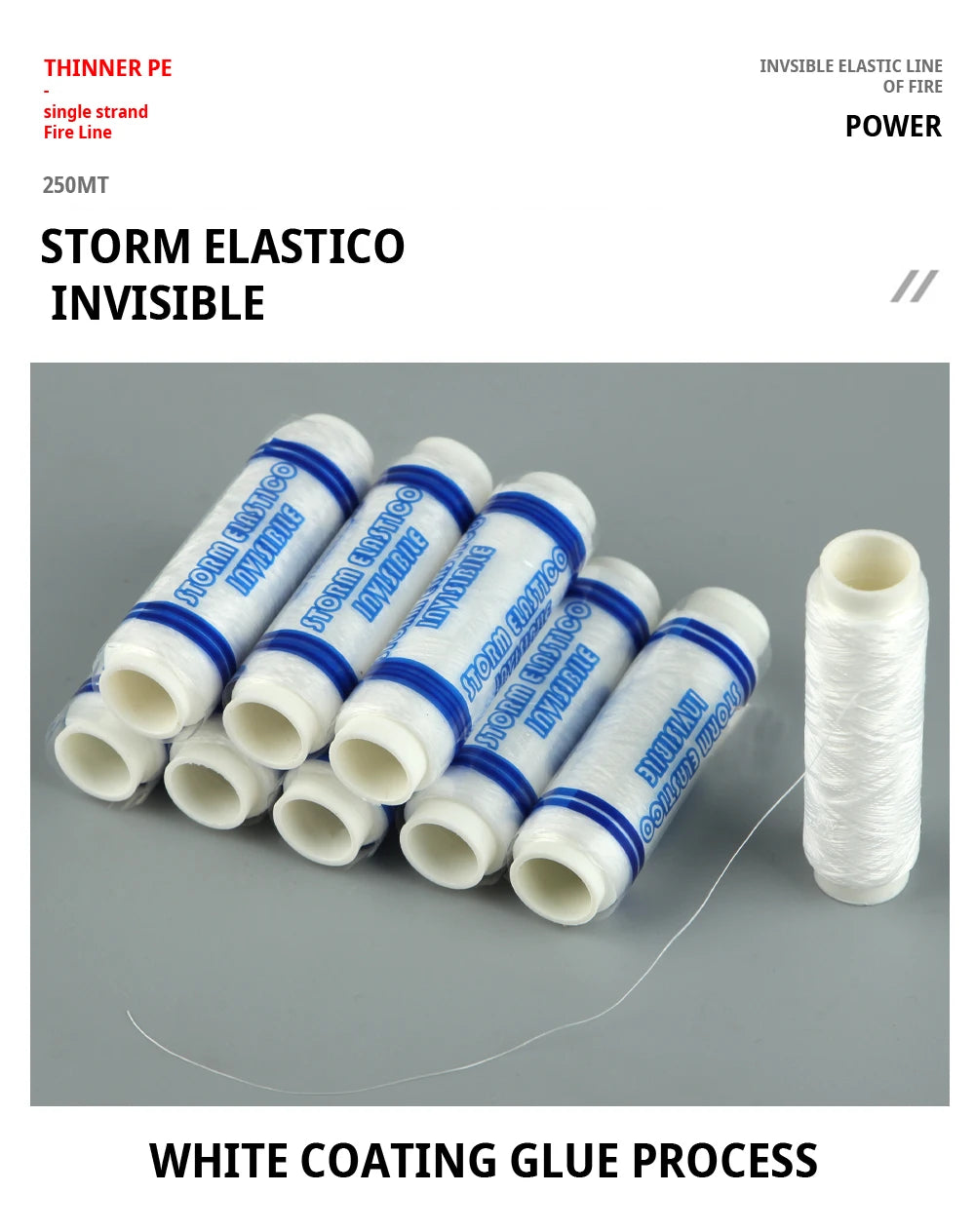 FTK 250M Ligne élastique résistante Firewire 0,2 mm.