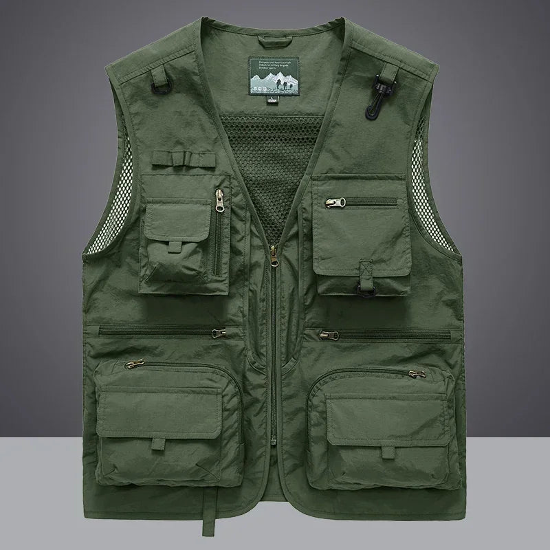 14 poches, gilet tactique américain pour hommes.