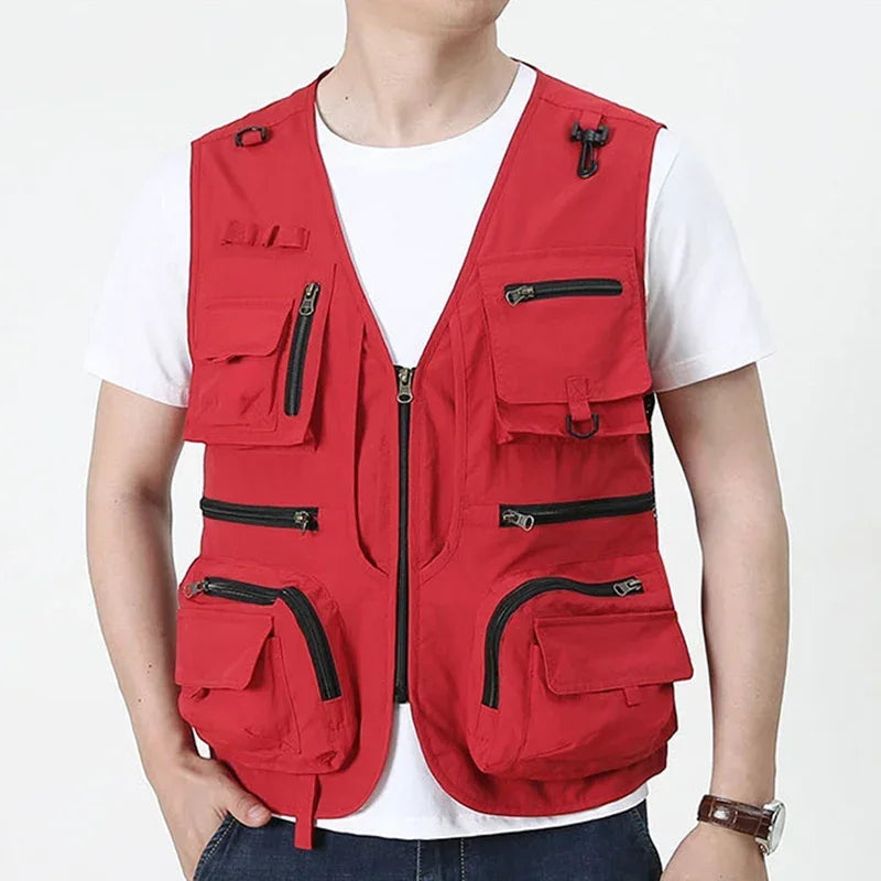 14 poches, gilet tactique américain pour hommes.