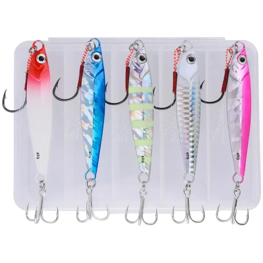 Lot de 5 leurres de pêche en métal