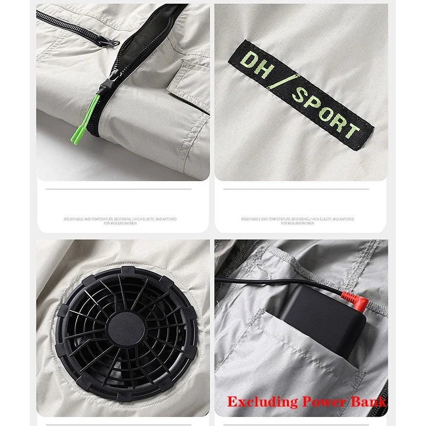 Gilet de refroidissement USB d'été avec deux ventilateurs