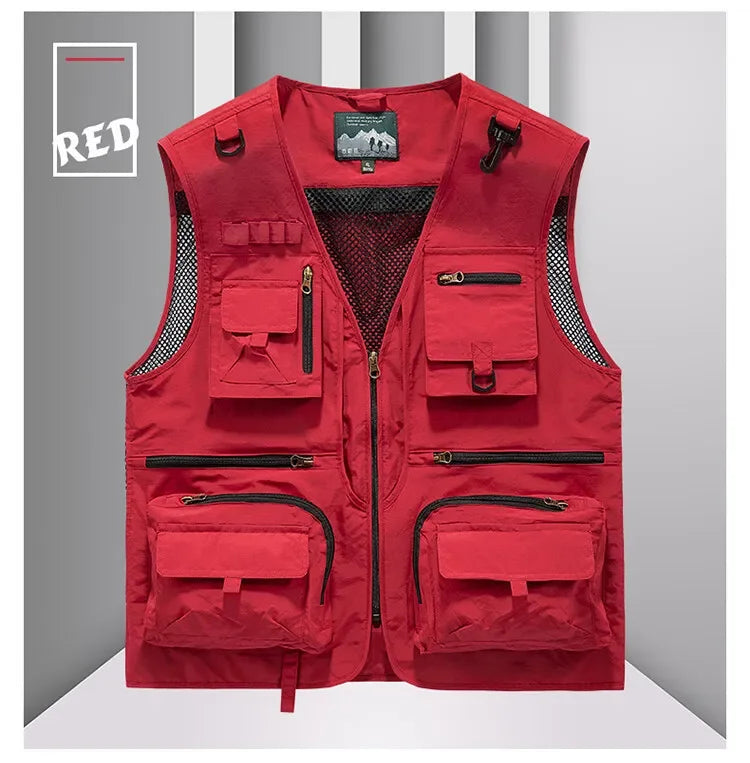 14 poches, gilet tactique américain pour hommes.