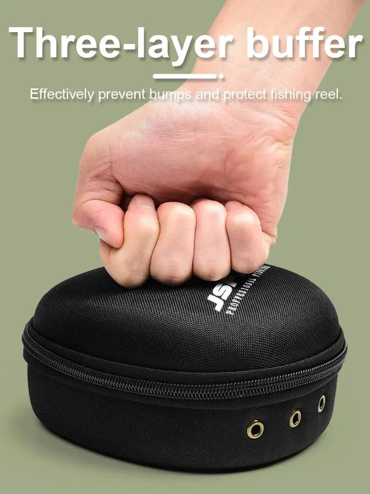 Sacoche de protection portable en EVA pour moulinet de pêche.