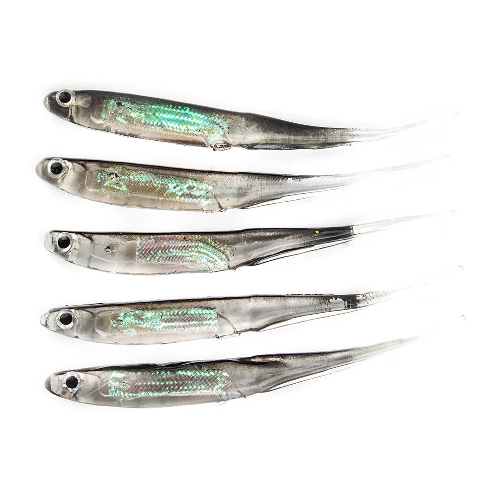 Leurres Queue T Paillettes 5pcs – Leurres souples – Oceanis Gear