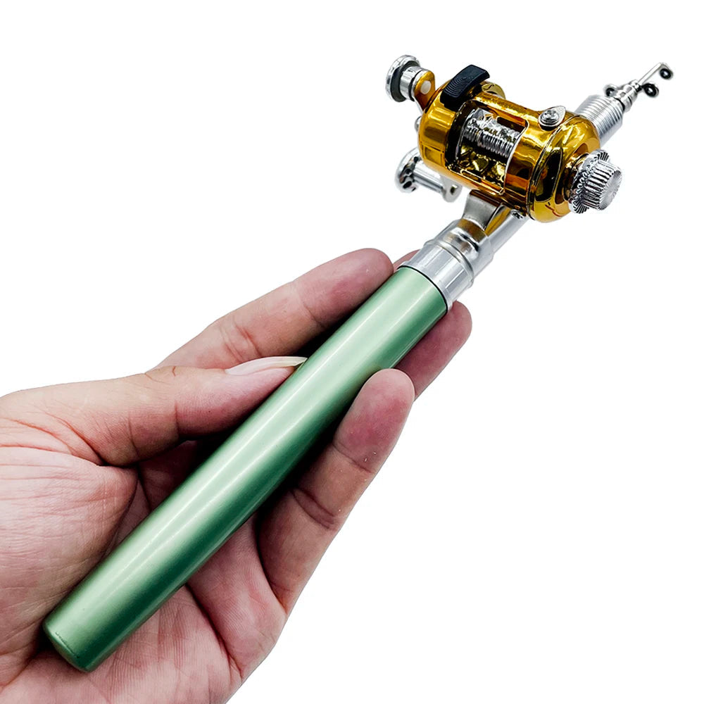 Mini Pen Telescopic Fishing Rod + Reel