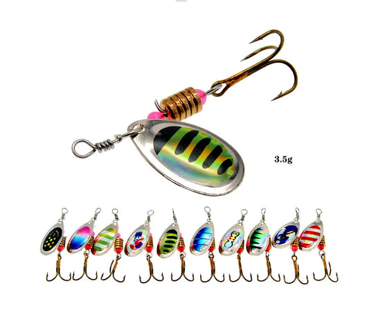 Lot de 16 leurres de pêche en métal avec cuillère tournante