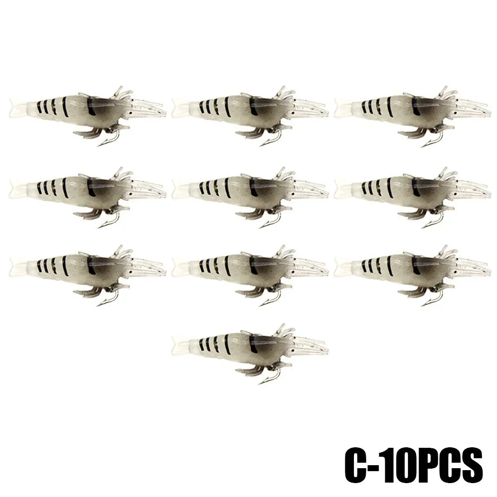 Crevettes Lumineuses Silicone x10 - Leurres