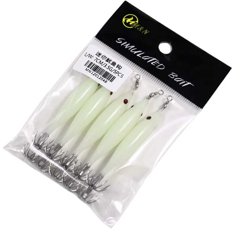 Hameçons Calmar Lumineux - 5 pièces