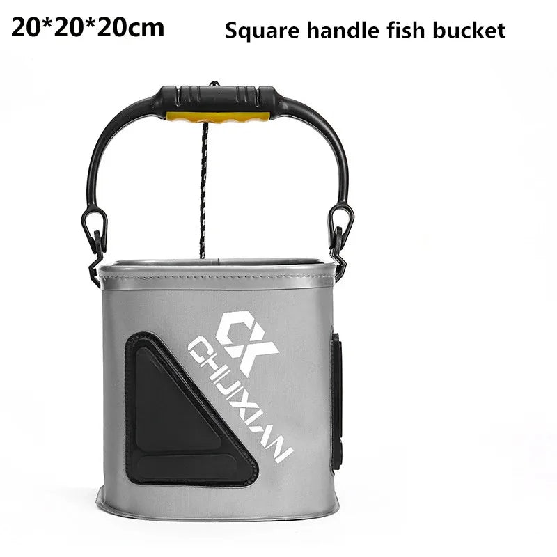 Seau de Pêche Pliable EVA Épais avec Couvercle - Vivier à Poissons Vivants et Appâts – Accessoires de Pêche – Oceanis Gear