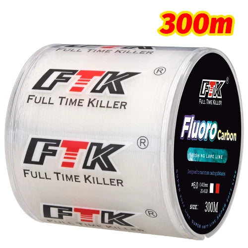 Ligne de pêche FTK 300M avec revêtement en fluorocarbone.
