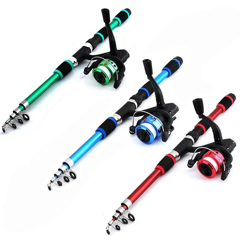 Kit Pêche Enfant Télescopique — Canne Carbone 1.8m + Moulinet Spinning