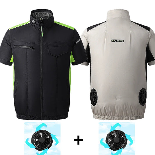 Gilet de refroidissement USB d'été avec deux ventilateurs