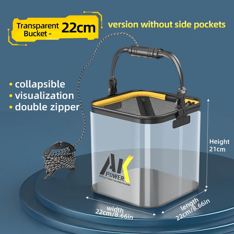 Seau de Pêche Pliable Transparent – Accessoires de pêche – Oceanis Gear