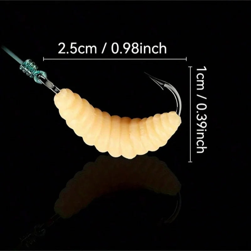 طُعم اليرقات المطاطي مع الخطافات