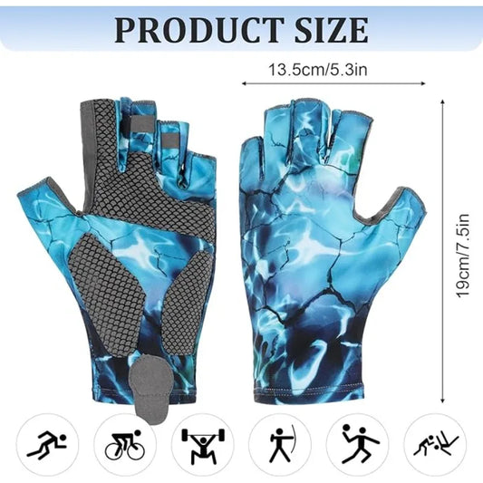 Gants de Pêche UV Protection Sans Doigts M/L/XL