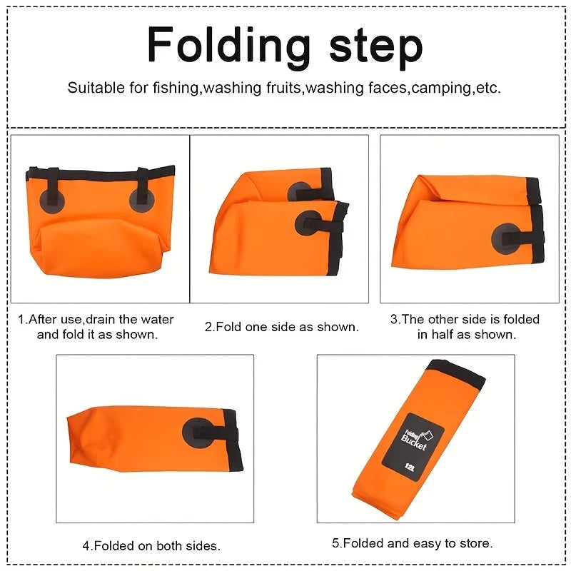 Seau Pliable Portable 12L - Sac de Stockage d'Eau avec Sangles pour Camping et Pêche – Équipement de Camping – Oceanis Gear