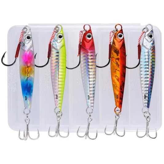 Lot de 5 leurres de pêche en métal