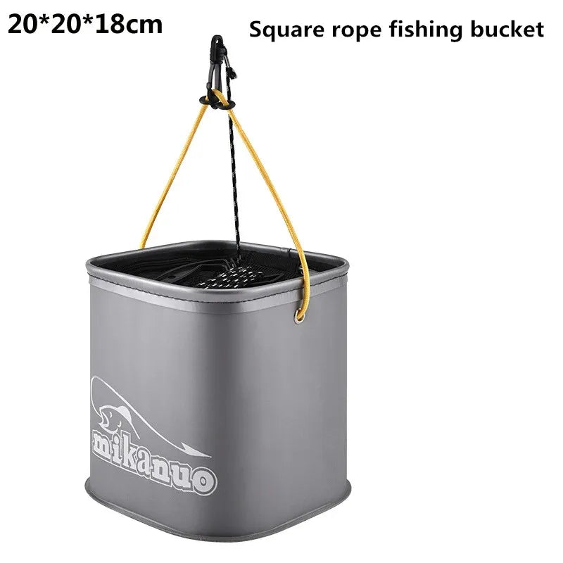 Seau de Pêche Pliable 12L avec Couvercle - Vivier Portable Résistant pour Poissons Vivants – Accessoires de Pêche – Oceanis Gear