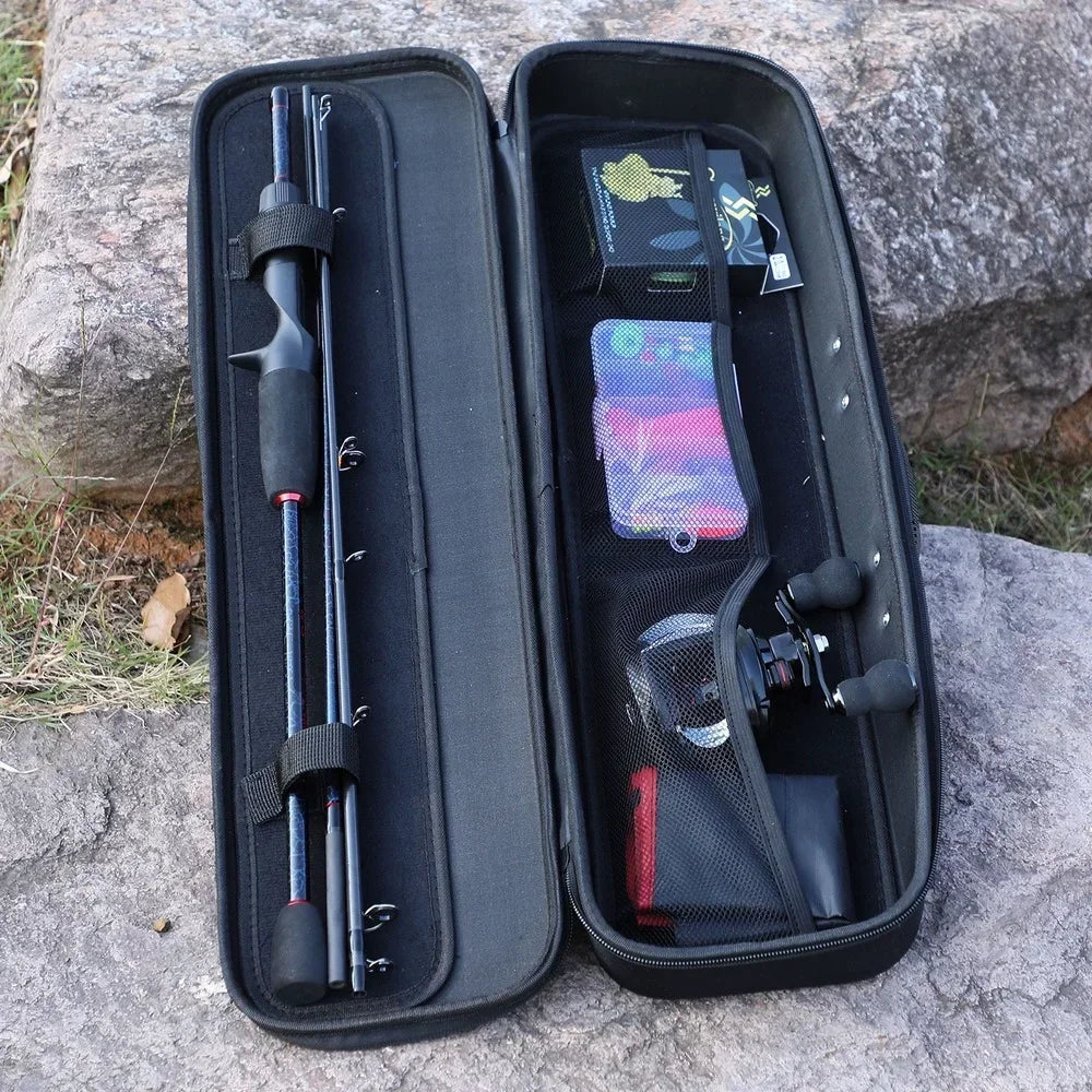 مجموعة صنارة صيد من 5 أقسام + بكرة صيد 12 رطلاً