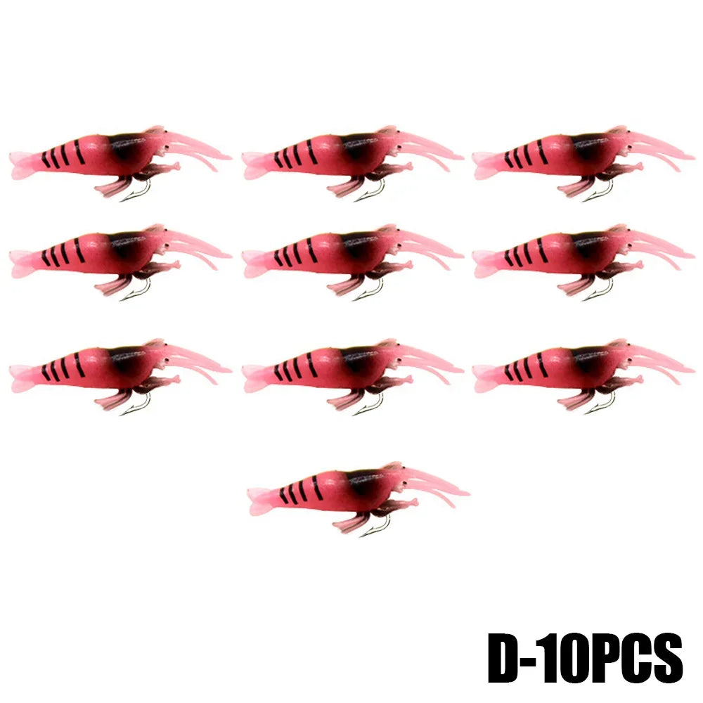 Crevettes Lumineuses Silicone x10 - Leurres